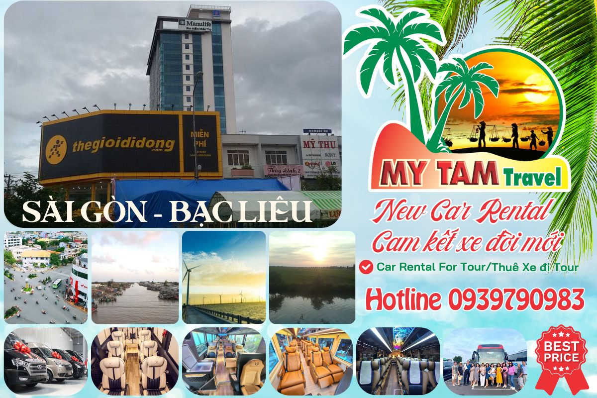 Thuê xe đi Bạc Liêu 4-7-16-29-35-45c Limousine 9-11-15-18-28c